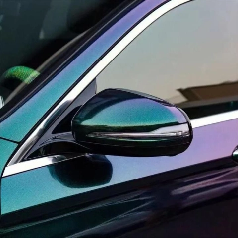 Transform Your Ride with the Gloss Metallic Chameleon Diamond Purple Green Car Vinyl Wrap