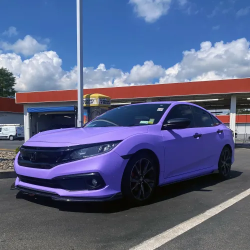 Elevate your ride with a car wrap as romantic as the purple lavender of the Paris Olympics 🌿🚗