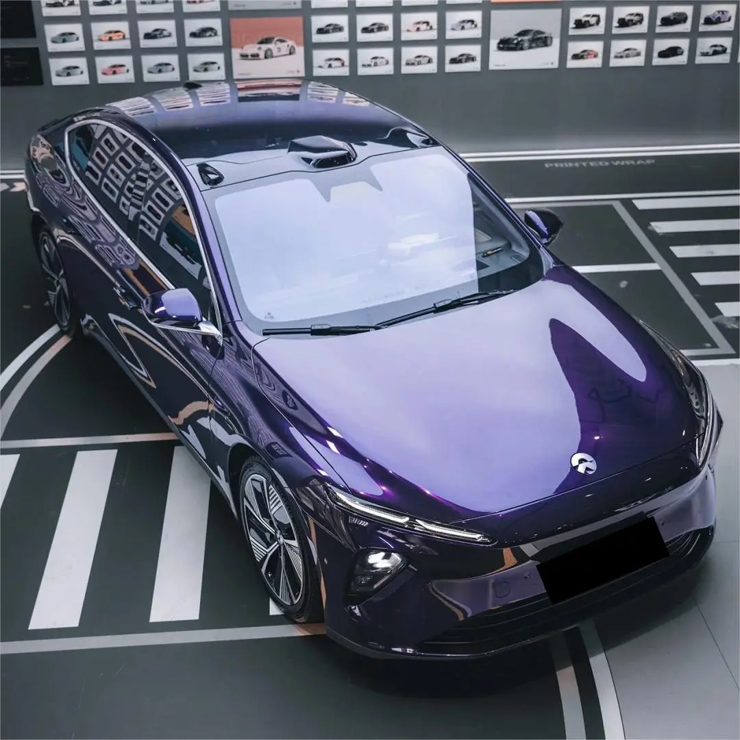 Shine Bright with Gloss Metallic Dark Purple Car Vinyl Wrap! 