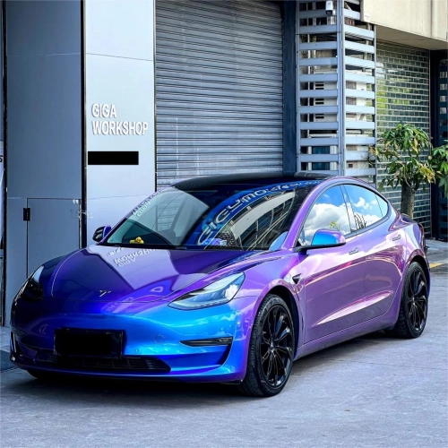 Elevate Your Vehicle's Aesthetic with Gloss Chameleon Blue Purple Car Vinyl Wrap