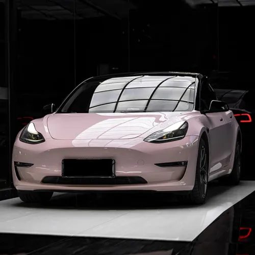 Add a Touch of Elegance with Gloss Metallic Macaron Peach Pink Car Wrap