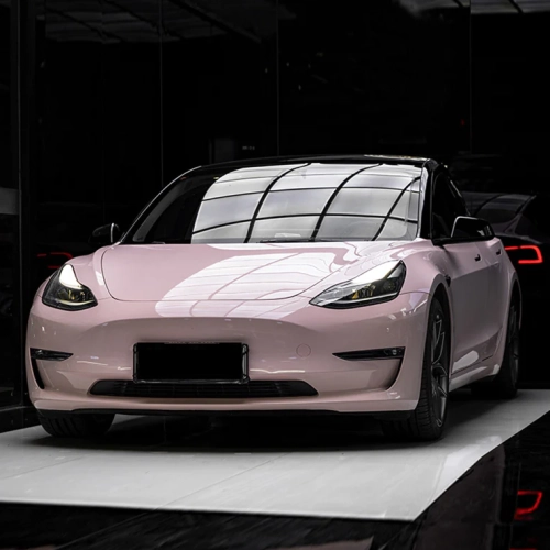 Add a Touch of Elegance with Gloss Metallic Macaron Peach Pink Car Wrap