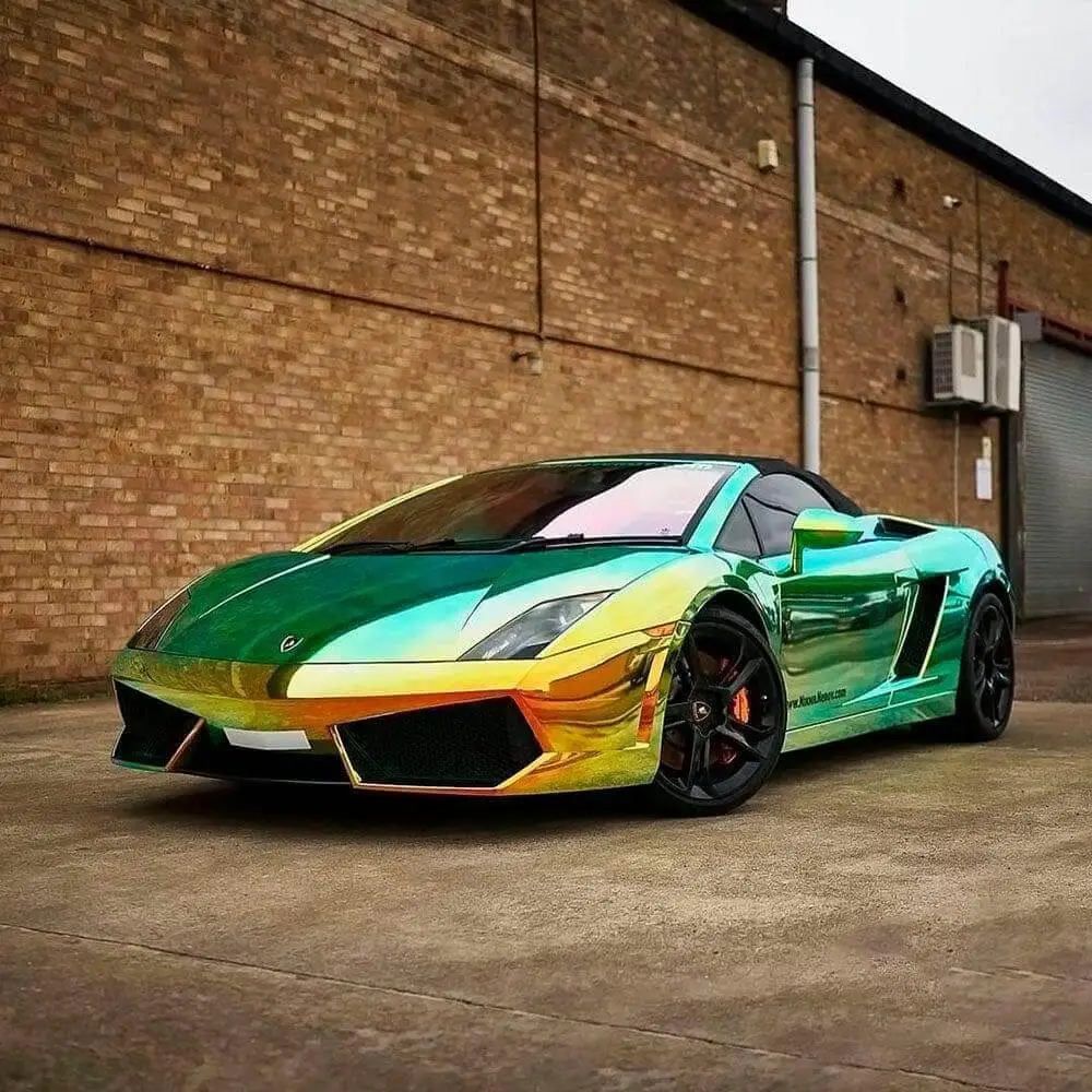 Transform Your Ride with Gloss Ammolite Gem Green Holographic Chrome Laser Car Vinyl Wrap