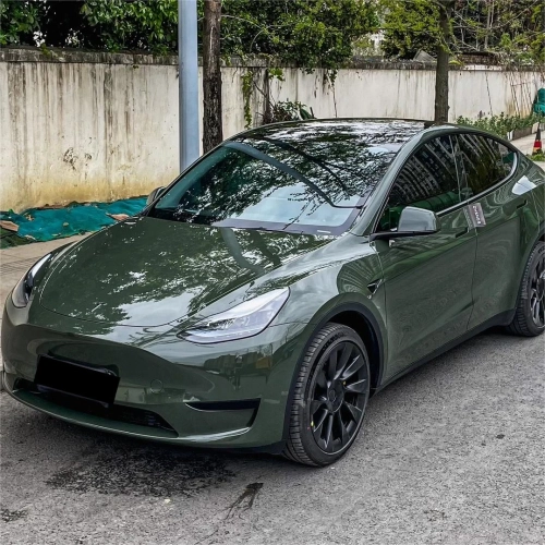 Transform Your Ride with Gloss Black Olive Green Car Vinyl Wrap