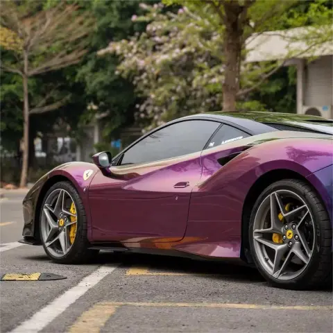 Unveiling the Gloss Metallic Chameleon Yellow Purple Car Vinyl Wrap PET: A Bold, Transformative Look for Your Ride