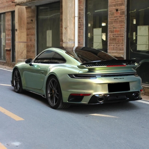 Transform Your Porsche with Gloss Color Shift Urban Bamboo Wrap
