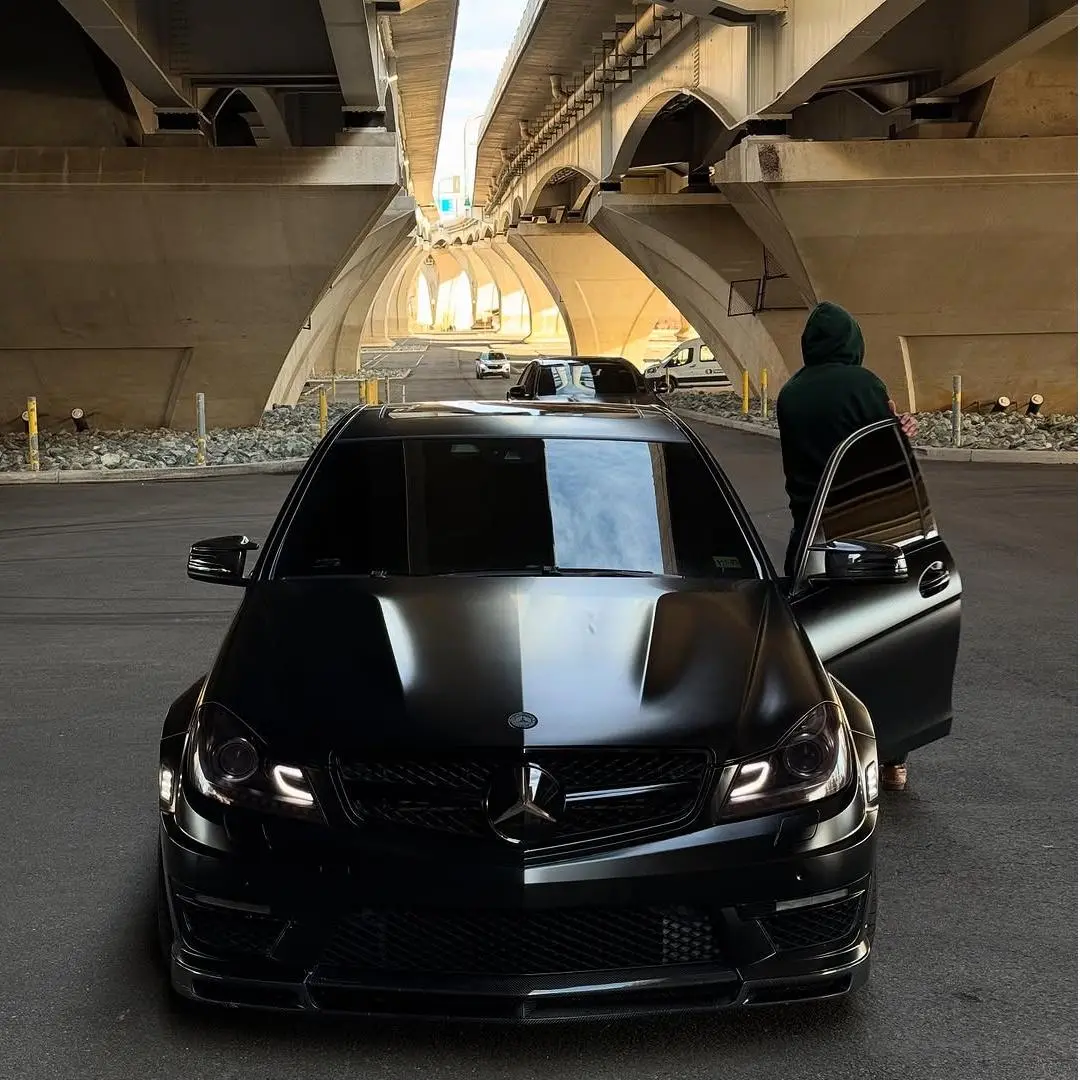 Satin Black Car Wrap