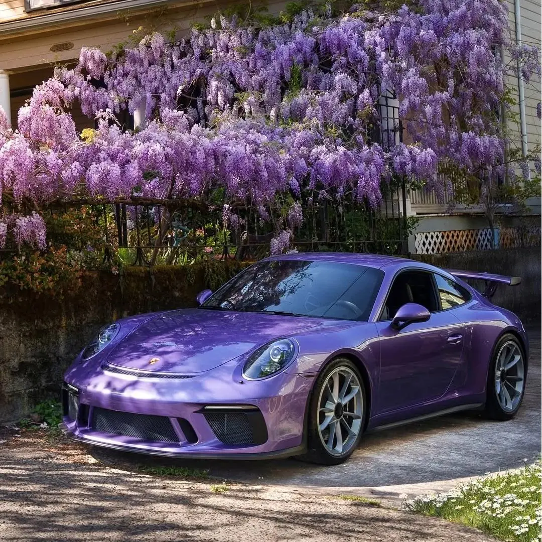 purple porsche