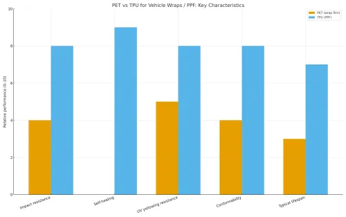 PET vs TPU Car Wraps: A Comprehensive Comparison of Materials, Durability, and Value