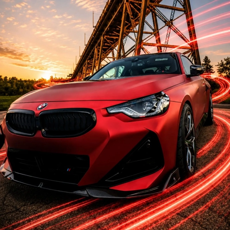 Matte Magic Flame Ruby Red Colored PPF