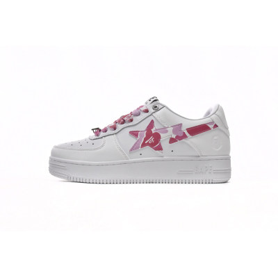 Bapesta A Bathing Ape Bape Sta Low White Red Camouflage 1H20-191-045 01