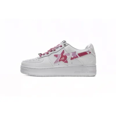 Bapesta A Bathing Ape Bape Sta Low White Red Camouflage 1H20-191-045 01