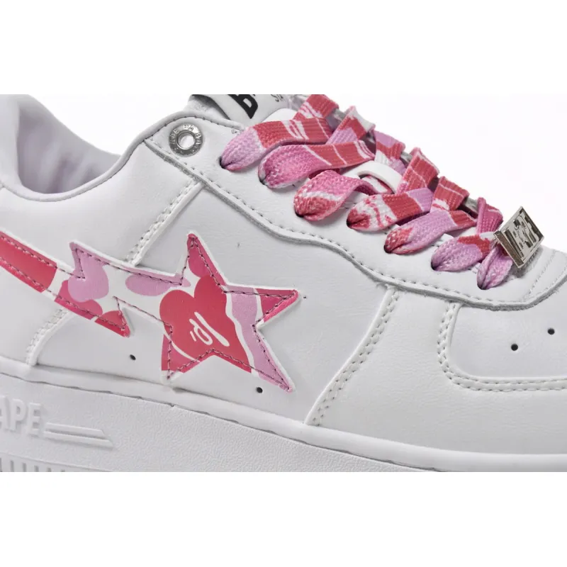 Bapesta A Bathing Ape Bape Sta Low White Red Camouflage 1H20-191-045