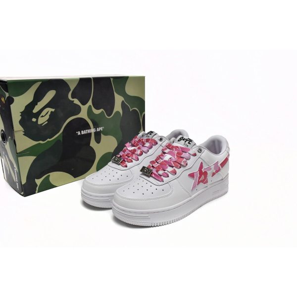 Bapesta A Bathing Ape Bape Sta Low White Red Camouflage 1H20-191-045