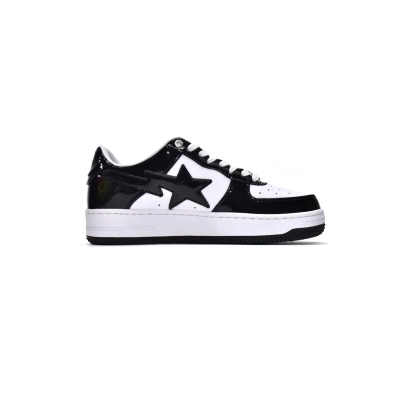 Bapesta Bathing Ape Bape Sta Low Black White 1H70-191-001 02