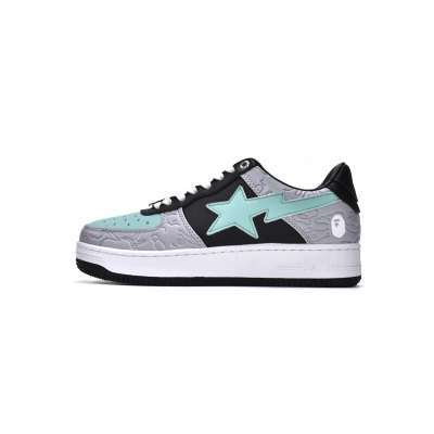 Bapesta Bathing Ape Bape Sta Low Grey Black 1H70-191-002 01