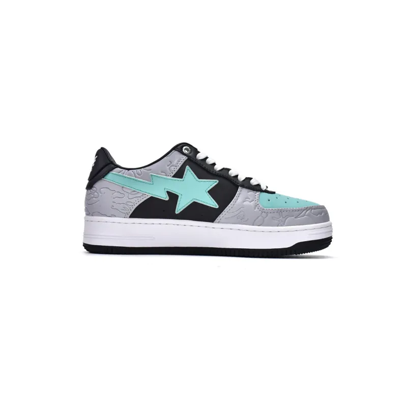 Bapesta Bathing Ape Bape Sta Low Grey Black 1H70-191-002