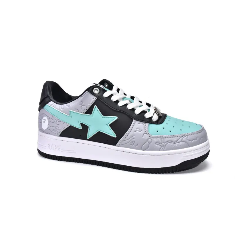 Bapesta Bathing Ape Bape Sta Low Grey Black 1H70-191-002