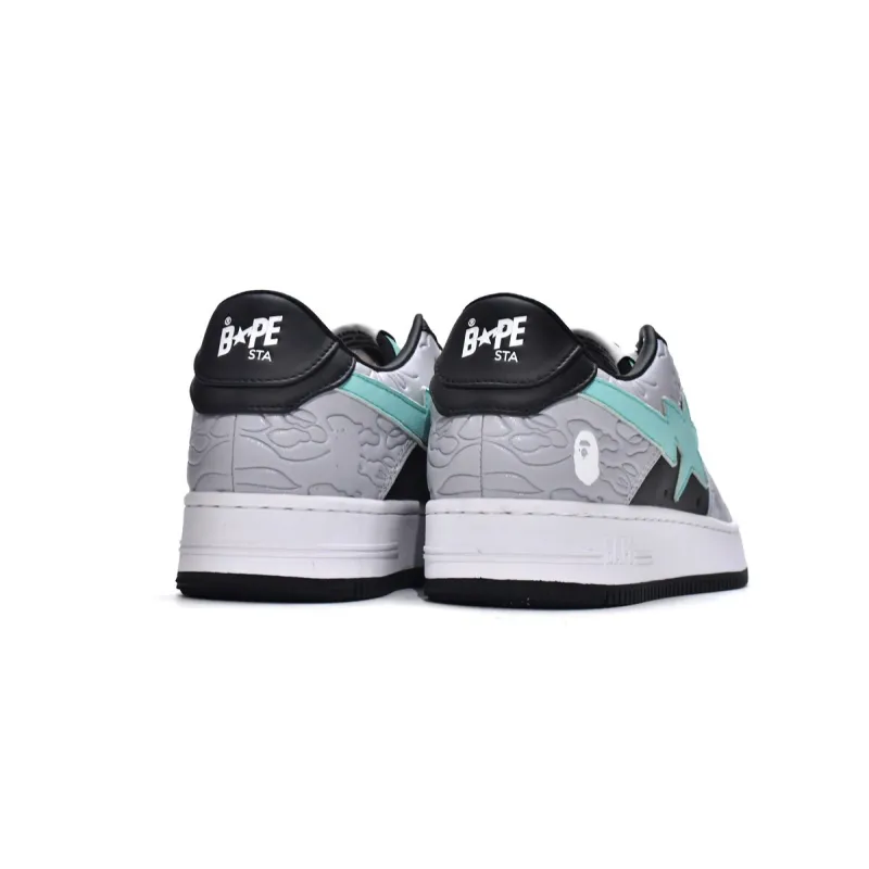 Bapesta Bathing Ape Bape Sta Low Grey Black 1H70-191-002