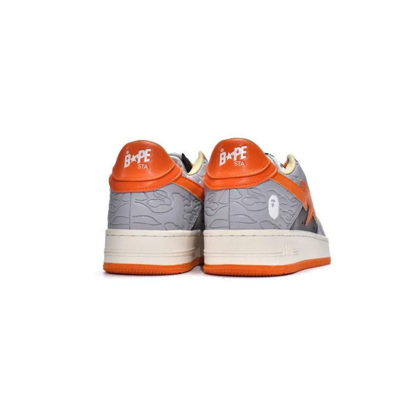 Bapesta Bathing Ape Bape Sta Low Grey Orange 1H70-291-002