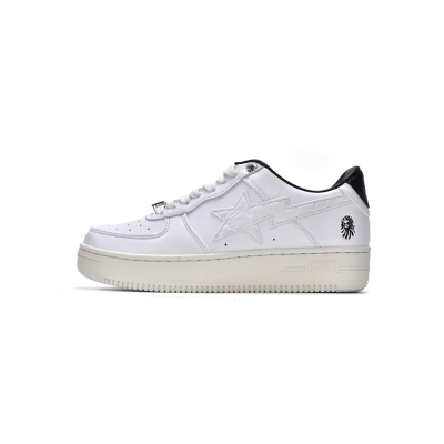 Bapesta Bathing Ape Bape Sta Low White Black 1H70-191-022 01