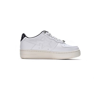 Bapesta Bathing Ape Bape Sta Low White Black 1H70-191-022 02