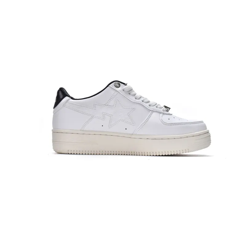 Bapesta Bathing Ape Bape Sta Low White Black 1H70-191-022