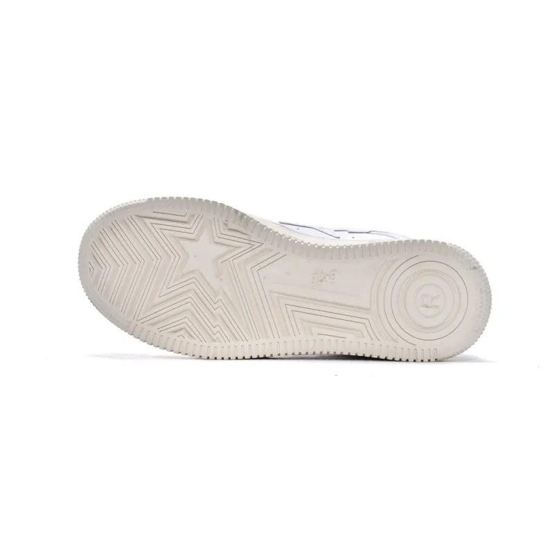 Bapesta Bathing Ape Bape Sta Low White Black 1H70-191-022