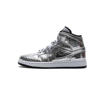 Air Jordan 1 Mid SE Disco Metallic Silver (W) CU9304-001 01