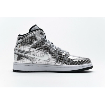 Air Jordan 1 Mid SE Disco Metallic Silver (W) CU9304-001 02