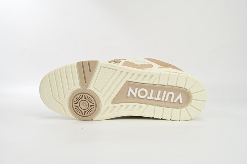 Louis Vuitton Leather lace up Fashionable Board Shoes Grey 51BCOLRB 