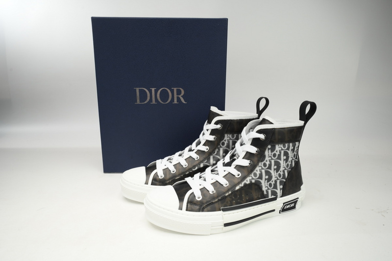 Dior B23 High Top Black and White Oblique Transparency 3SN272ZIR 16536