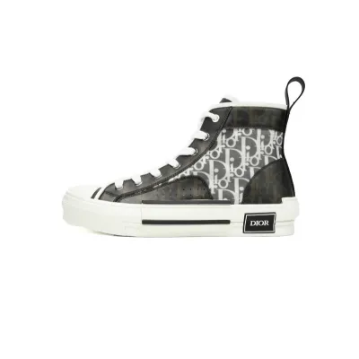 Dior B23 High Top Black and White Oblique Transparency 3SN272ZIR 16536 01