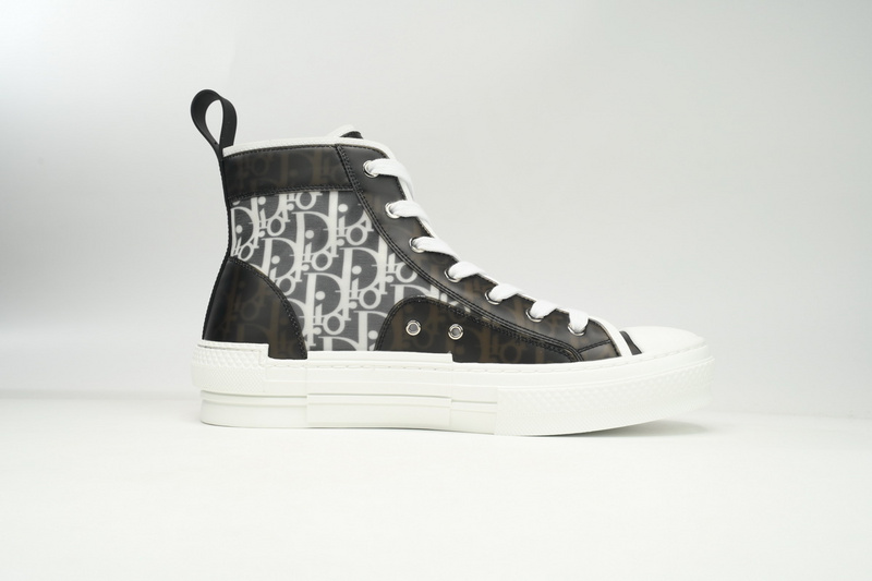 Dior B23 High Top Black and White Oblique Transparency 3SN272ZIR 16536