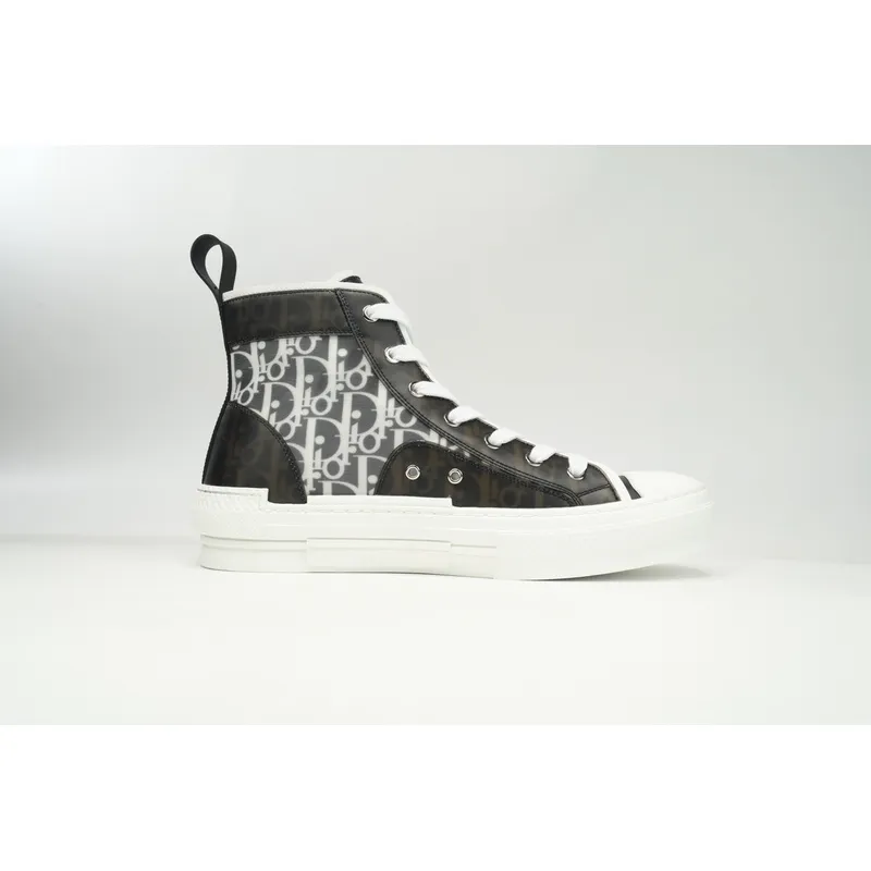 Dior B23 High Top Black and White Oblique Transparency 3SN272ZIR 16536