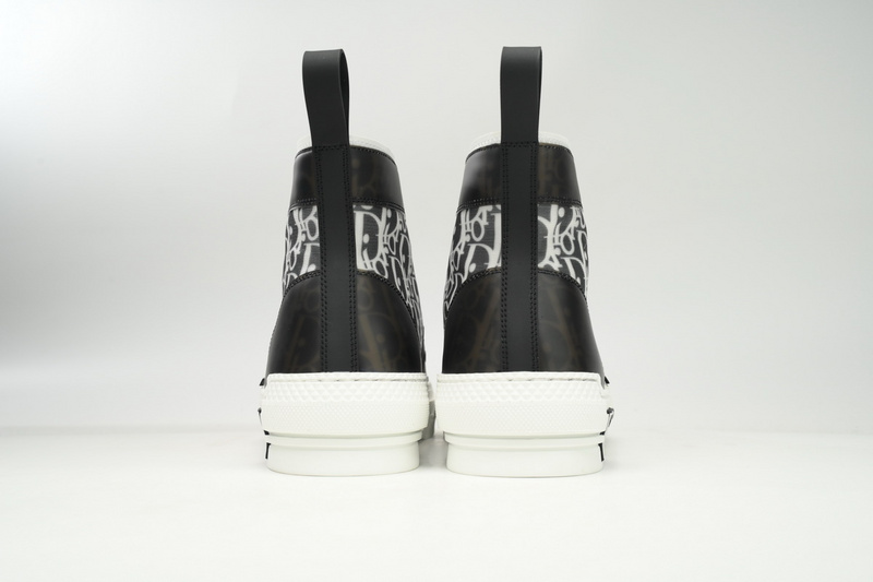 Dior B23 High Top Black and White Oblique Transparency 3SN272ZIR 16536