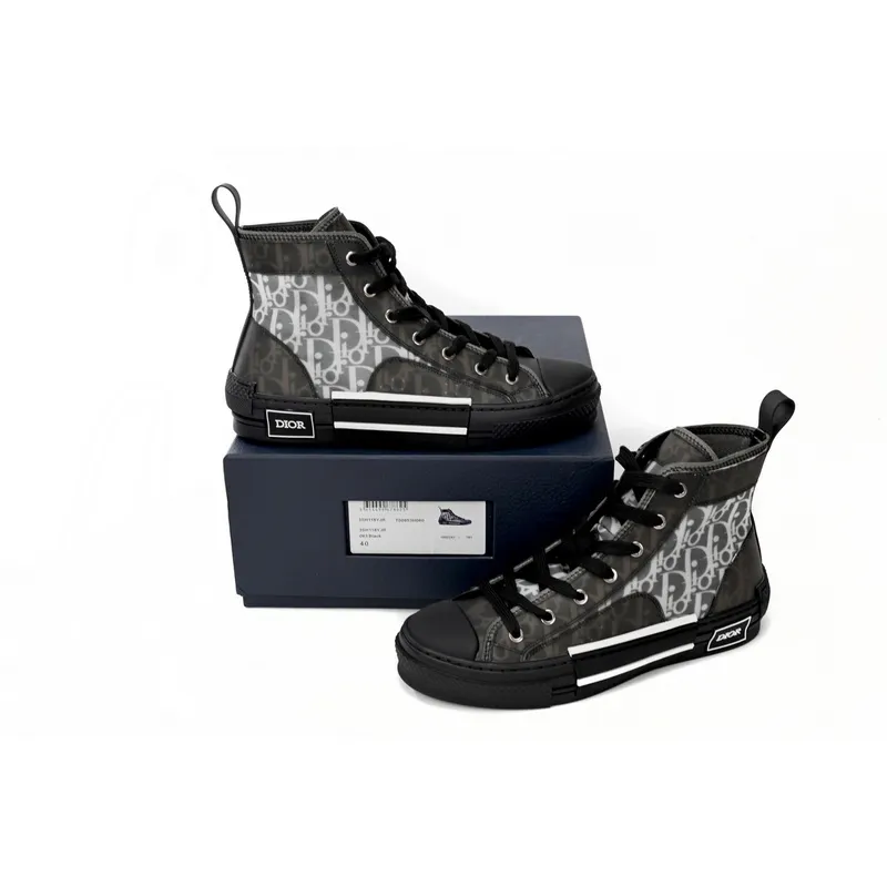 Dior B23 High Top Canvas Oblique Black 3SH118YJP_H960