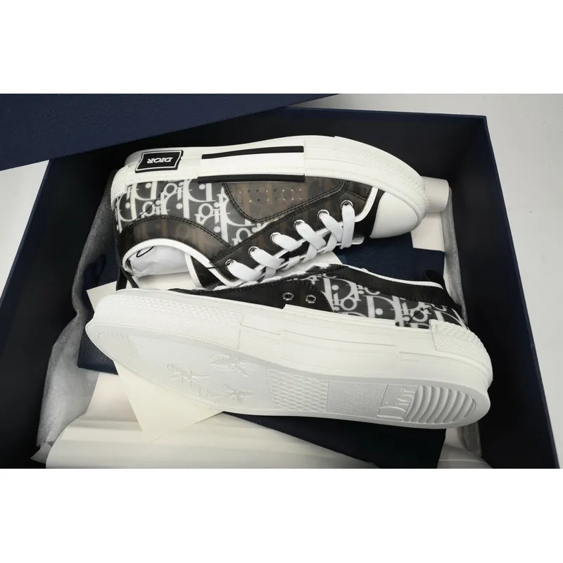 Dior B23 Low Top Black and White Oblique Transparency 3SN272ZIR 16536 