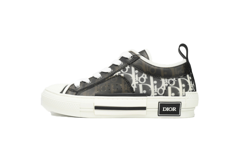 Dior B23 Low Top Black and White Oblique Transparency 3SN272ZIR 16536 