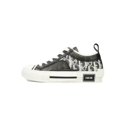 Dior B23 Low Top Black and White Oblique Transparency 3SN272ZIR 16536  01