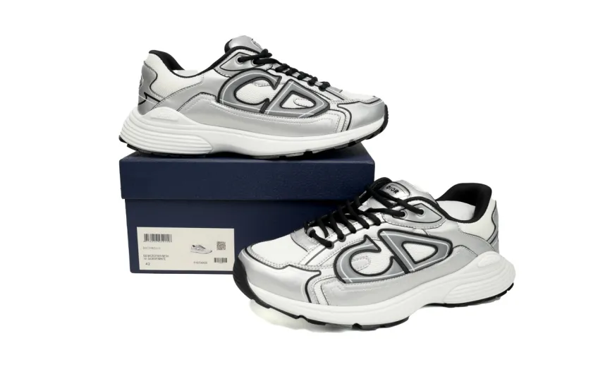 Bstsneaker-Dior Light Grey 'B30' Sneakers Black Silver 3SN279 ZMA1 6141