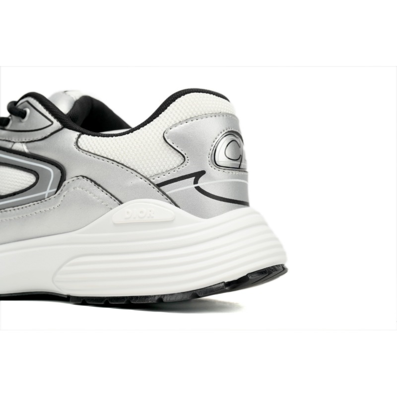 Dior Light Grey 'B30' Sneakers Black Silver 3SN279 ZMA1 6141