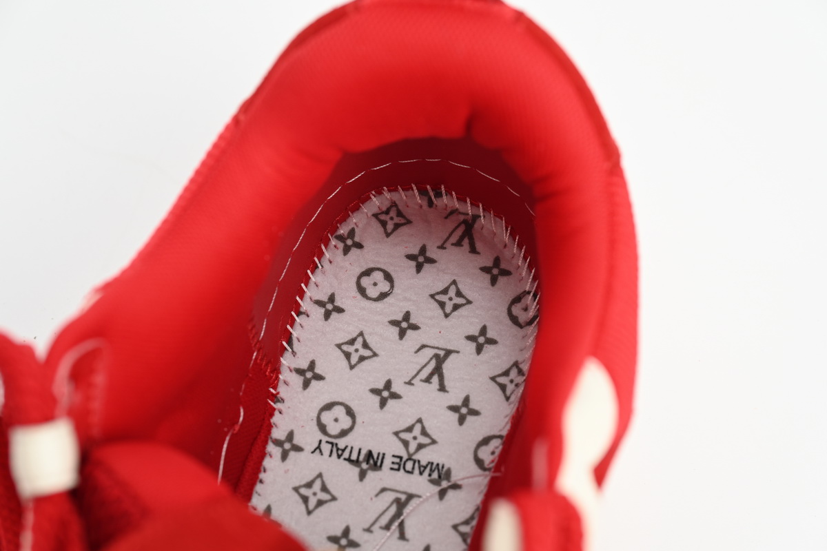 Louis Vuitton Leather lace up Fashionable Board Shoes Red 51BCOLRB