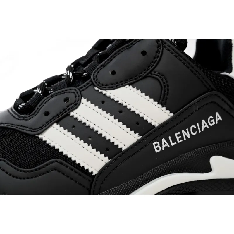 adidas x Balenciaga Triple S Black And White Bars 712764 W2ZB2 1090