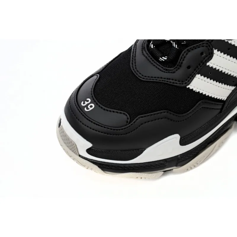 adidas x Balenciaga Triple S Black And White Bars 712764 W2ZB2 1090