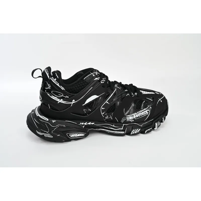 Balenciaga Tess S.Black Black-And-White Painting 542023 W3SR2 2315