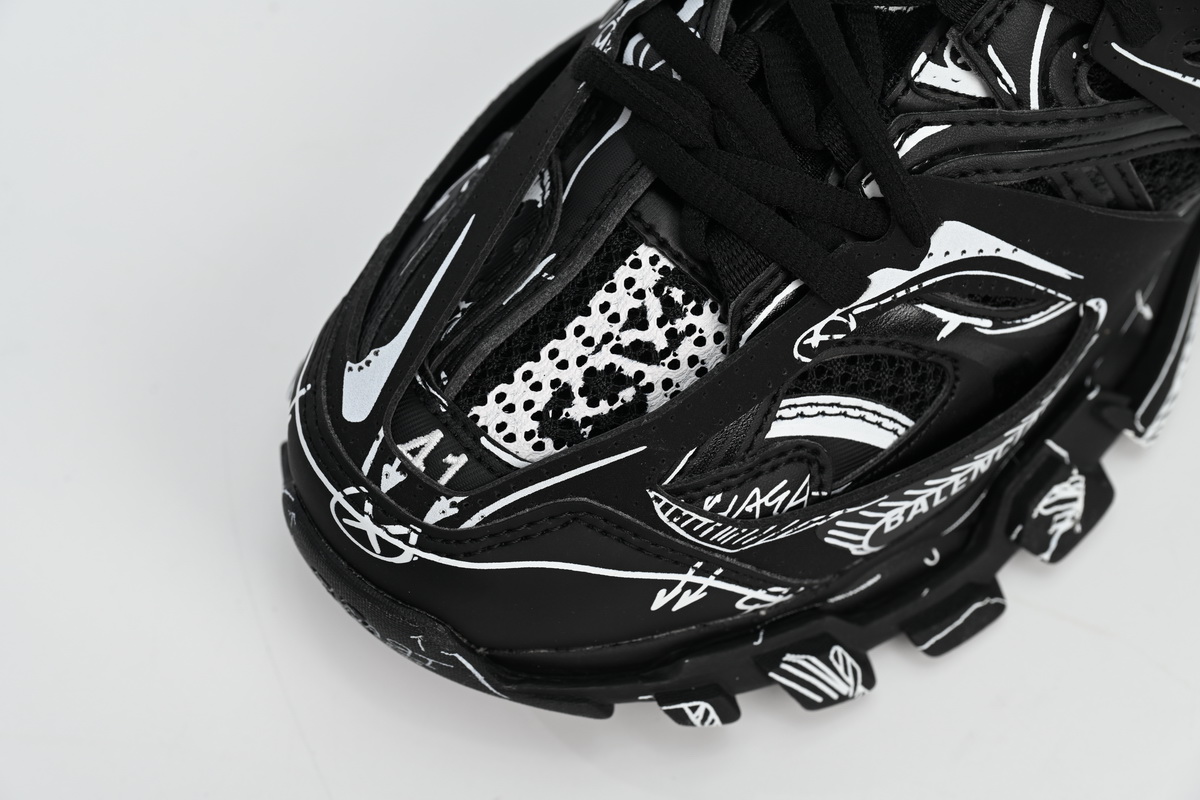 Balenciaga Tess S.Black Black-And-White Painting 542023 W3SR2 2315