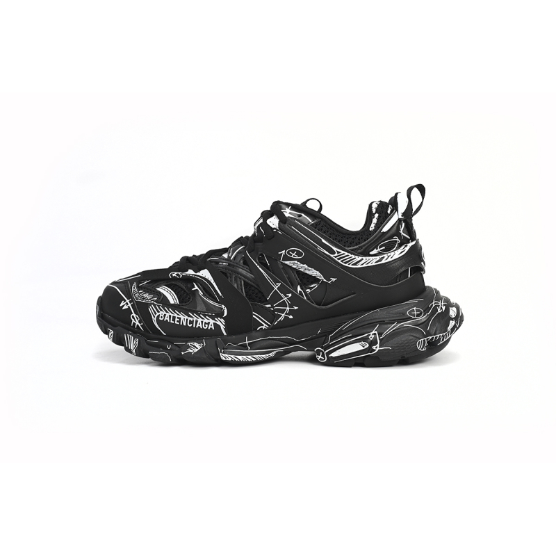 Balenciaga Tess S.Black Black-And-White Painting 542023 W3SR2 2315