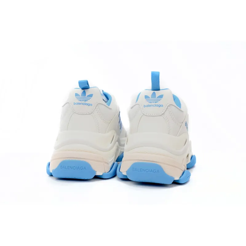 adidas x Balenciaga Triple S White And Blue Bars 712764 W2ZB3 9040