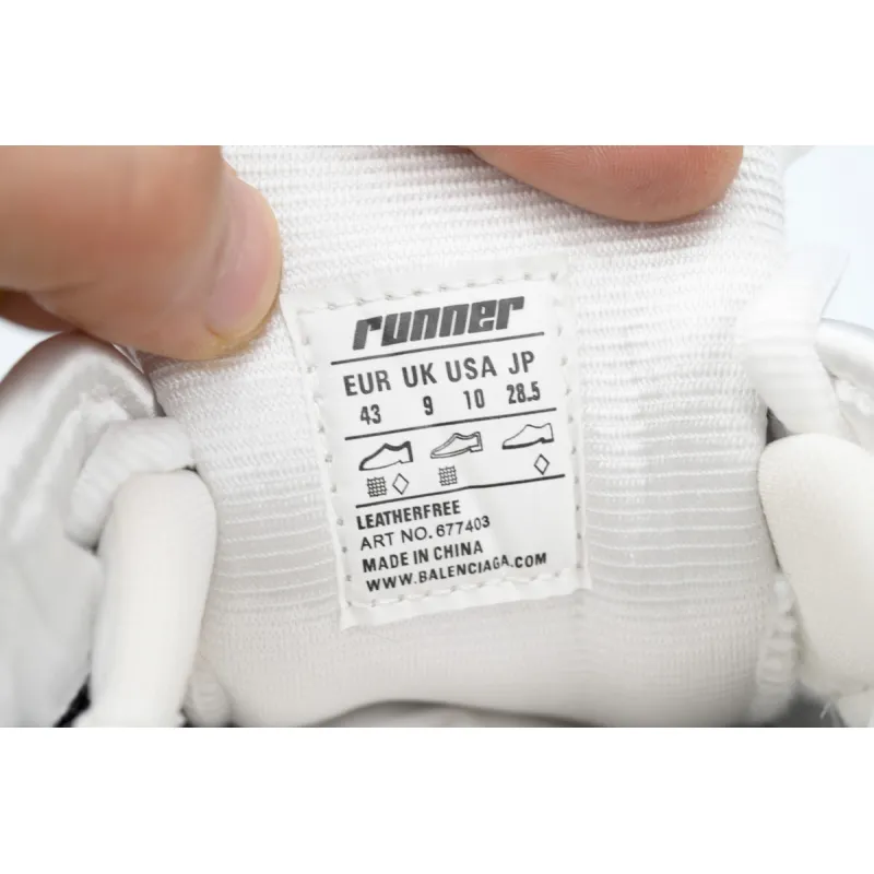 Balenciaga Runner White Black Gray 677402 W3RB2 9012